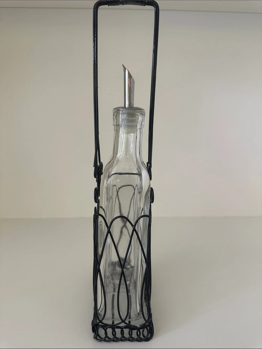 Sur La Table Glass Cruet Set with Metal Caddy